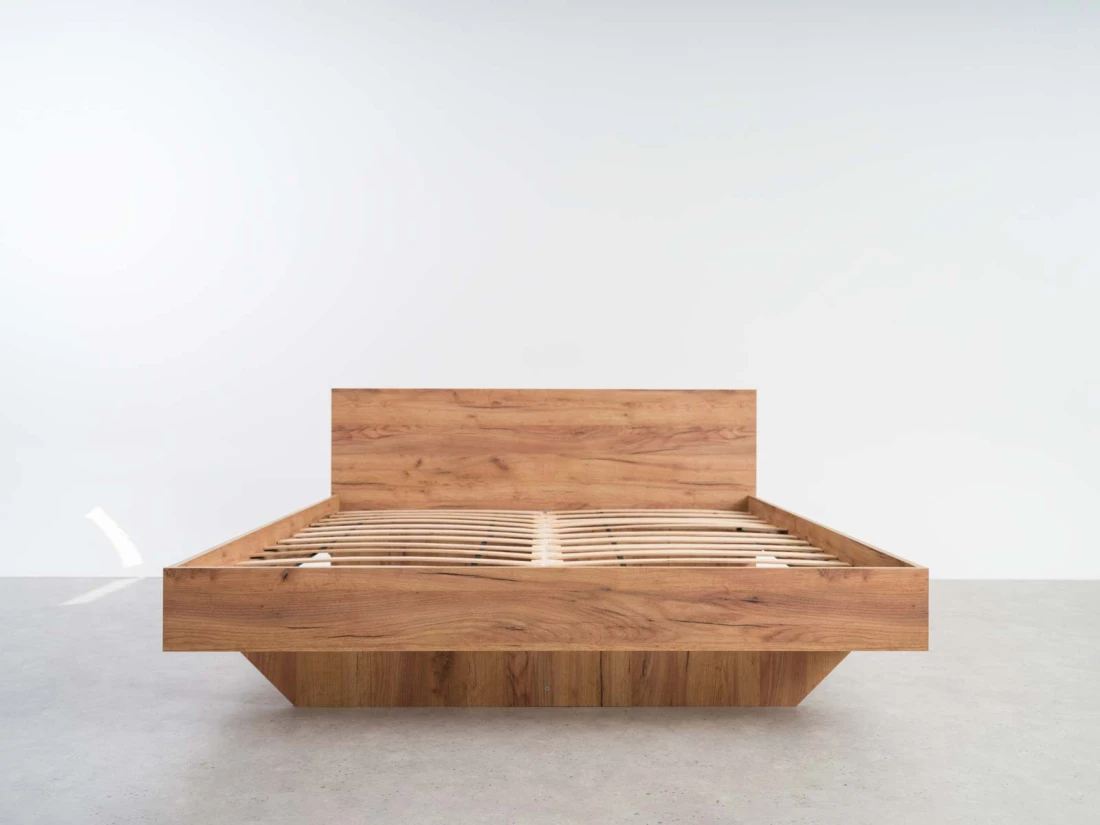 Łóżko lewitujące 180x200 DM2 z płyty meblowej dąb craft