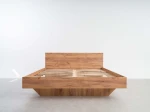 Łóżko lewitujące 120x200 DM2 z płyty meblowej dąb craft