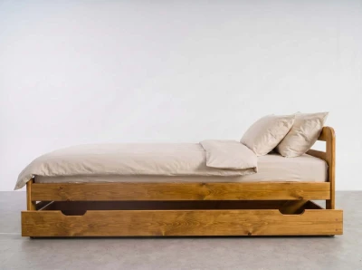 Sosnowa szuflada drewniana pod łóżko 198 cm dąb