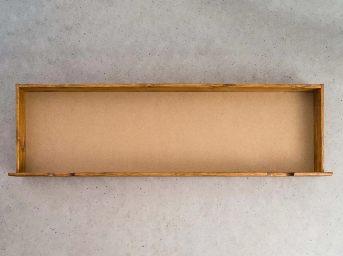 Sosnowa szuflada drewniana pod łóżko 198 cm dąb