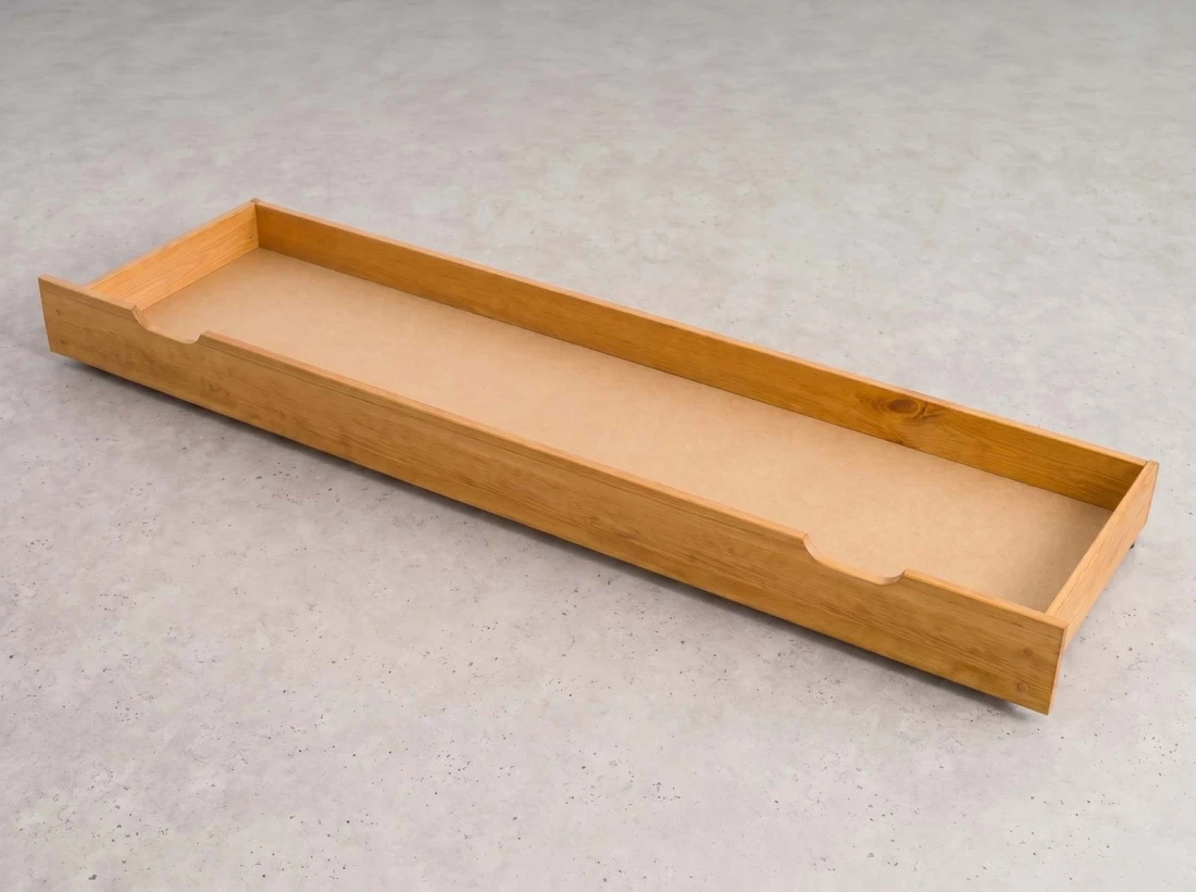 Sosnowa szuflada drewniana pod łóżko 198 cm olcha