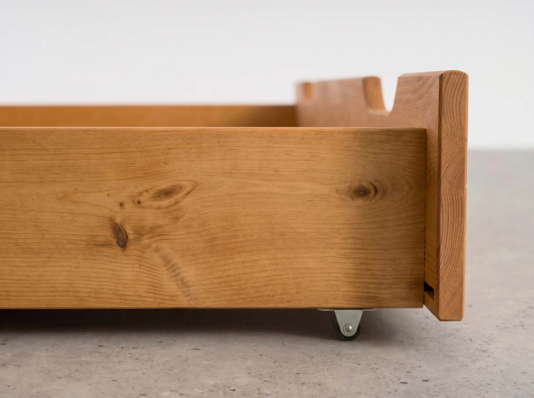 Sosnowa szuflada drewniana pod łóżko 98 cm olcha