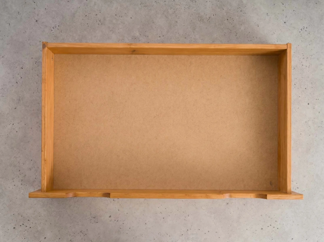 Sosnowa szuflada drewniana pod łóżko 98 cm olcha