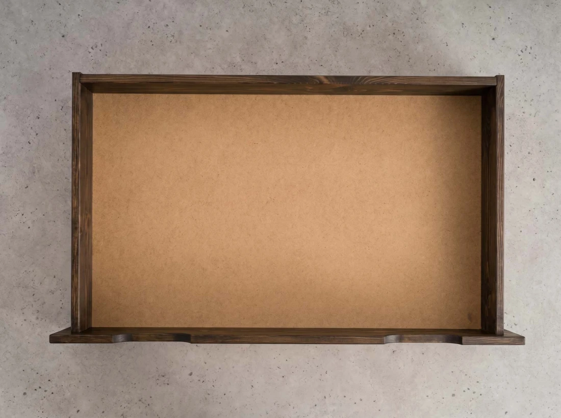 Sosnowa szuflada drewniana pod łóżko 98 cm orzech