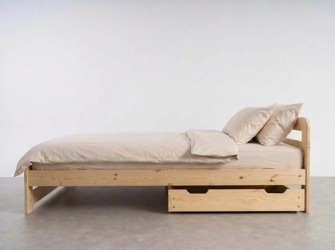 Sosnowa szuflada drewniana pod łóżko 98 cm