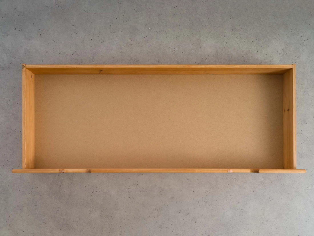 Sosnowa szuflada drewniana pod łóżko 150 cm olcha
