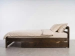 Sosnowa szuflada drewniana pod łóżko 150 cm orzech
