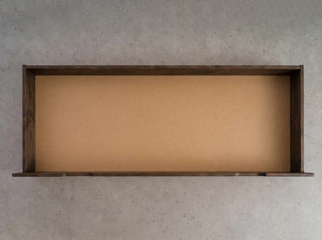 Sosnowa szuflada drewniana pod łóżko 150 cm orzech