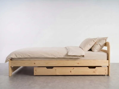 Sosnowa szuflada drewniana pod łóżko 150 cm sosna