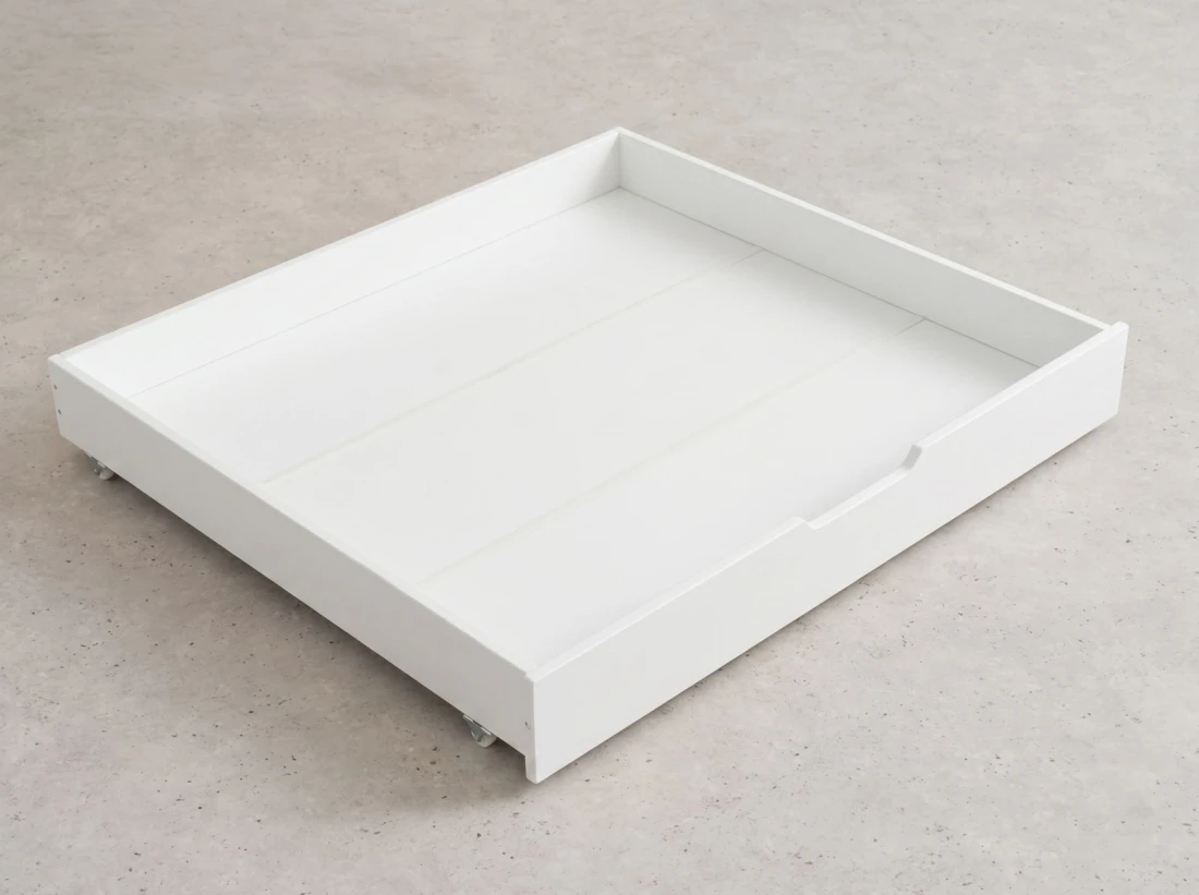 Łóżko piętrowe 3 osobowe drewniane 90x200 z szufladami P3S białe