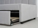 Tapczan dwuosobowy rozkładany z wysuwanym łóżkiem Dan 90x200 Bluvel 03 Szary