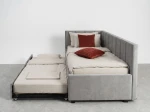 Tapczan dwuosobowy rozkładany z wysuwanym łóżkiem Dan 90x200 Bluvel 03 Szary