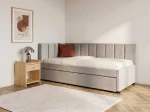 Tapczan dwuosobowy rozkładany z wysuwanym łóżkiem Dan 90x200 Bluvel 03 Szary