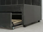 Tapczan dwuosobowy rozkładany z wysuwanym łóżkiem Dan 90x200 Bluvel 18 Grafitowy