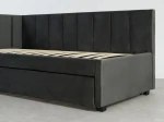 Tapczan dwuosobowy rozkładany z wysuwanym łóżkiem Dan 90x200 Bluvel 18 Grafitowy