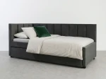 Tapczan dwuosobowy rozkładany z wysuwanym łóżkiem Dan 90x200 Bluvel 18 Grafitowy