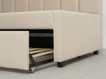Tapczan dwuosobowy rozkładany z wysuwanym łóżkiem Dan 90x200 Bluvel 22 Beżowy