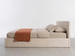 Łóżko tapicerowane z pojemnikiem 120x200 Tilo Velvet Beżowy