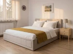 Łóżko tapicerowane z pojemnikiem 120x200 Rema Velvet Szary