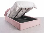 Łóżko dziecięce tapicerowane z pojemnikiem 120x200 z podnoszonym stelażem różowy Velvet Kids Line 3 Muszelka