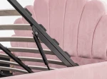 Łóżko dziecięce tapicerowane z pojemnikiem 120x200 z podnoszonym stelażem różowy Velvet Kids Line 3 Muszelka