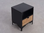 Szafka nocna z szufladą 38x47 cm Nobio Czarna + Dąb Craft