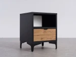 Szafka nocna z szufladą 38x47 cm Nobio Czarna + Dąb Craft