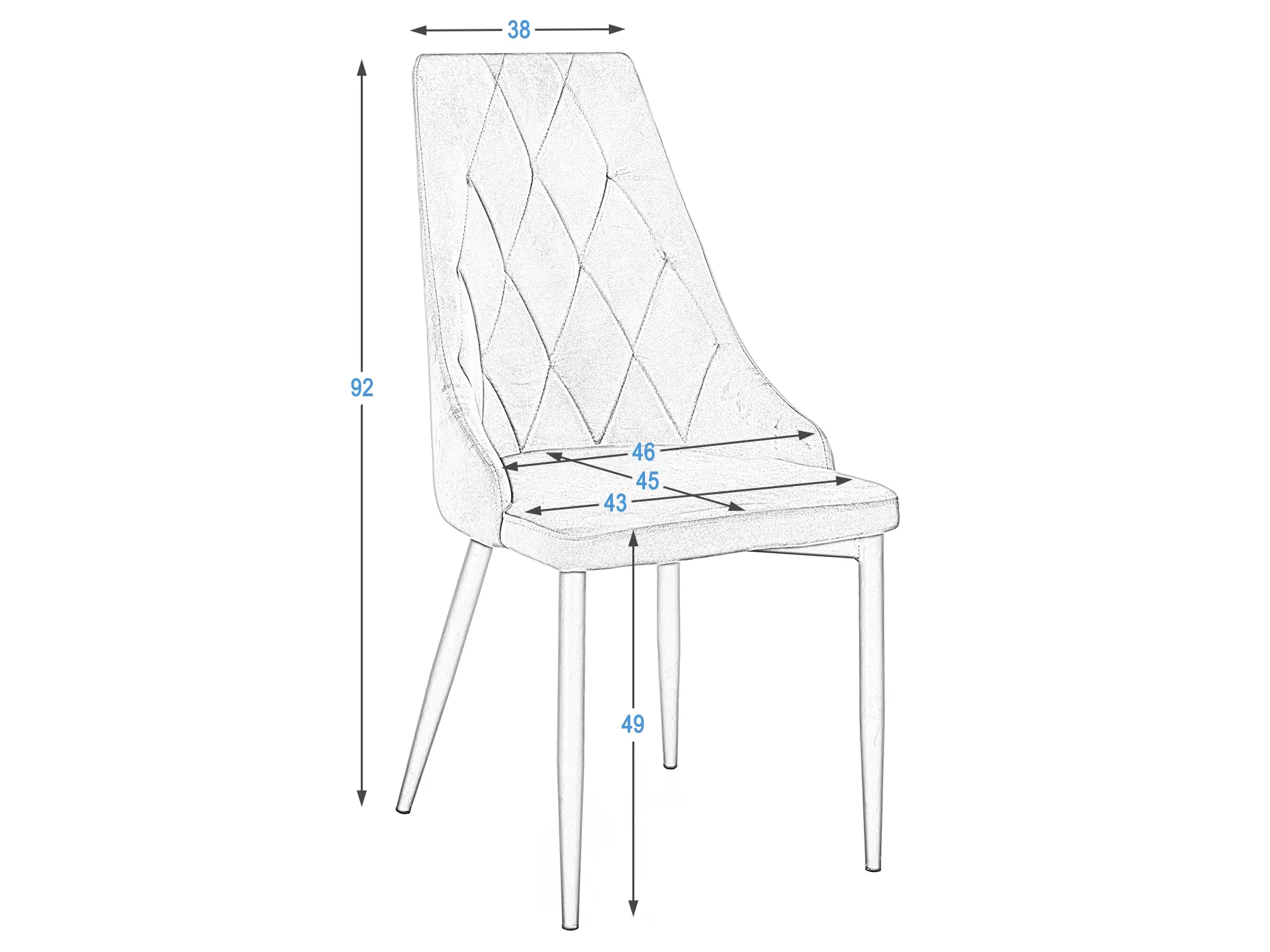 Krzesło tapicerowane Paulo czarne